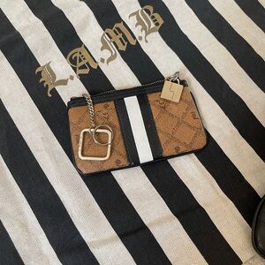 L.A.M.B. Tan and Black Coin Pouch